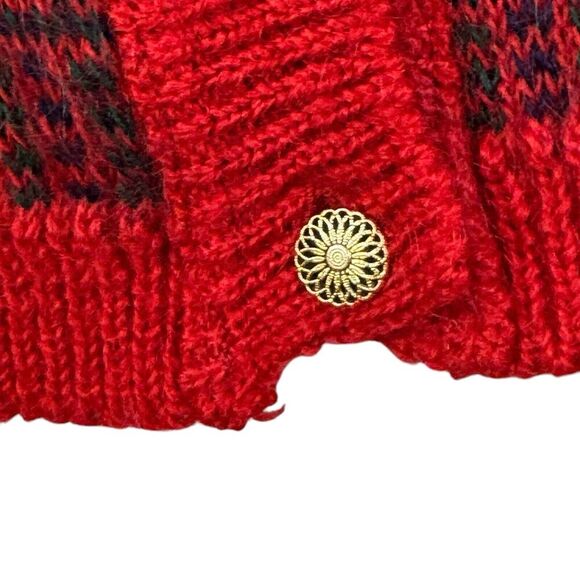 Vintage Edinburgh Large Cardigan Sweater Plaid Great Britain Mohair Womens - Picture 10 of 14